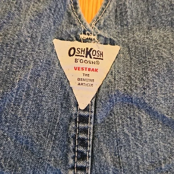 Vintage OshKosh Denim Overalls B'Gosh Vestback Jeans Honduras 2T 90's - Picture 6 of 11